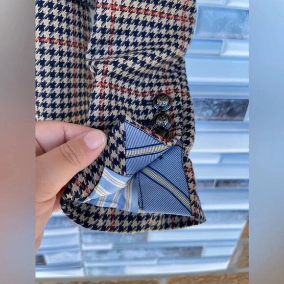 zara check gingham blazer jacket button size XS - Picture 10 of 16